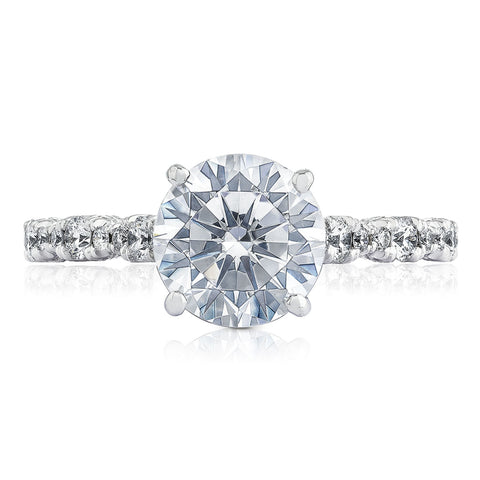 Tacori Petite Crescent 18KW Round Diamond Engagement Ring