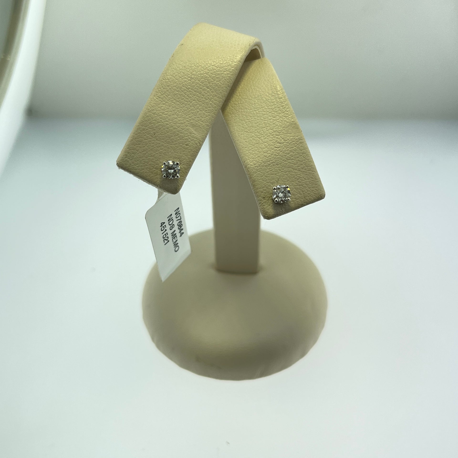 14K White Gold Diamond Stud Earrings