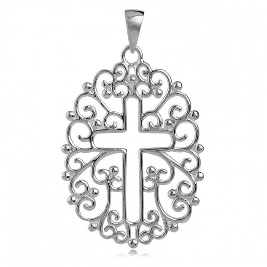 Southern Gates 925 Sterling Open Filigree Cross Pendant