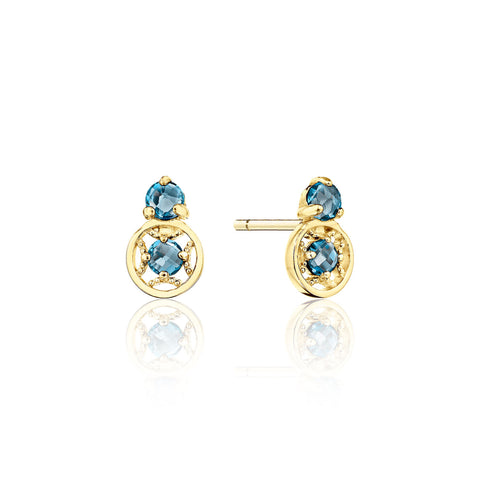 Tacori Stud Earrings with London Blue Topaz