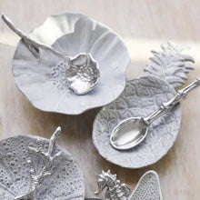 Mariposa Sea Urchin Ceramic Canape Plate with Coral Spoon