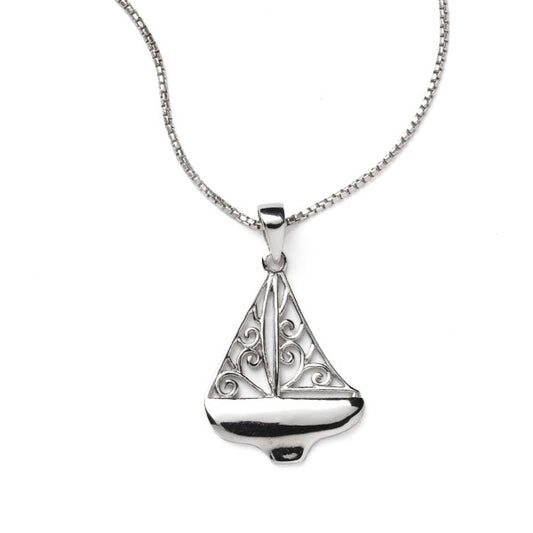 Southern Gates 925 Sterling Sailboat Necklace