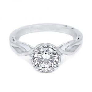 Tacori 18K White Gold Solitare Engagement Ring With Round Center