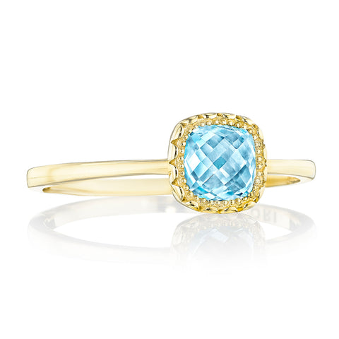 Crescent Embrace Ring featuring Sky Blue Topaz