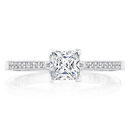 Tacori Coastal Crescent 14KWG Princess Cut Diamond Engagement Ring