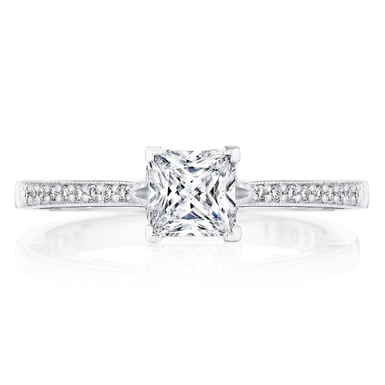 Tacori Coastal Crescent 14KWG Princess Cut Diamond Engagement Ring