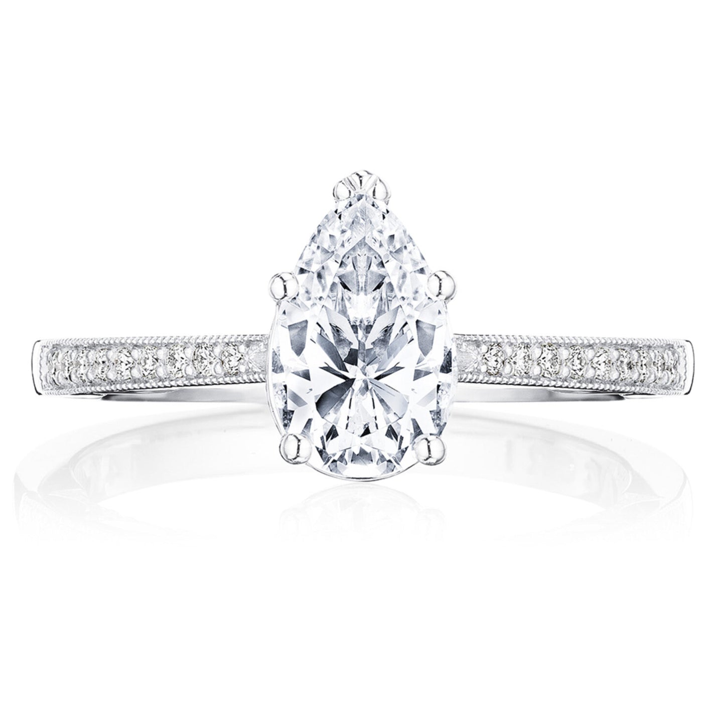 Tacori Coastal Crescent 14KWG Pear Cut Diamond Engagement Ring