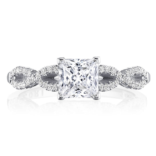 Tacori Coastal Crescent 14KWG Princess Cut Diamond Engagement Ring