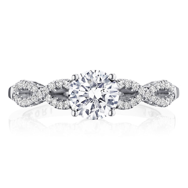 Tacori Coastal Crescent 14KWG Round Diamond Engagement Ring