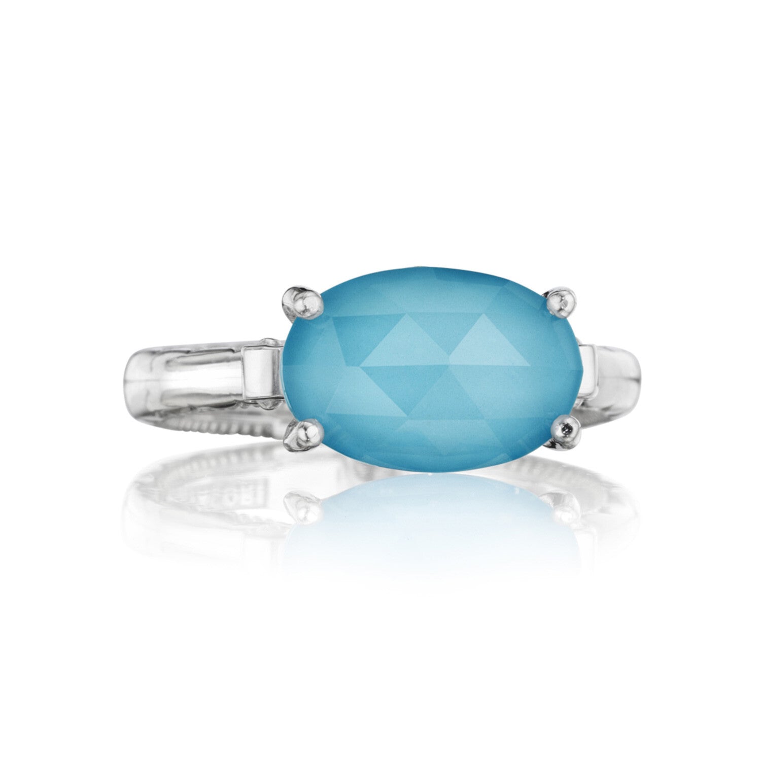 Tacori East-West Oval Ring featuring Neo-Turquoise