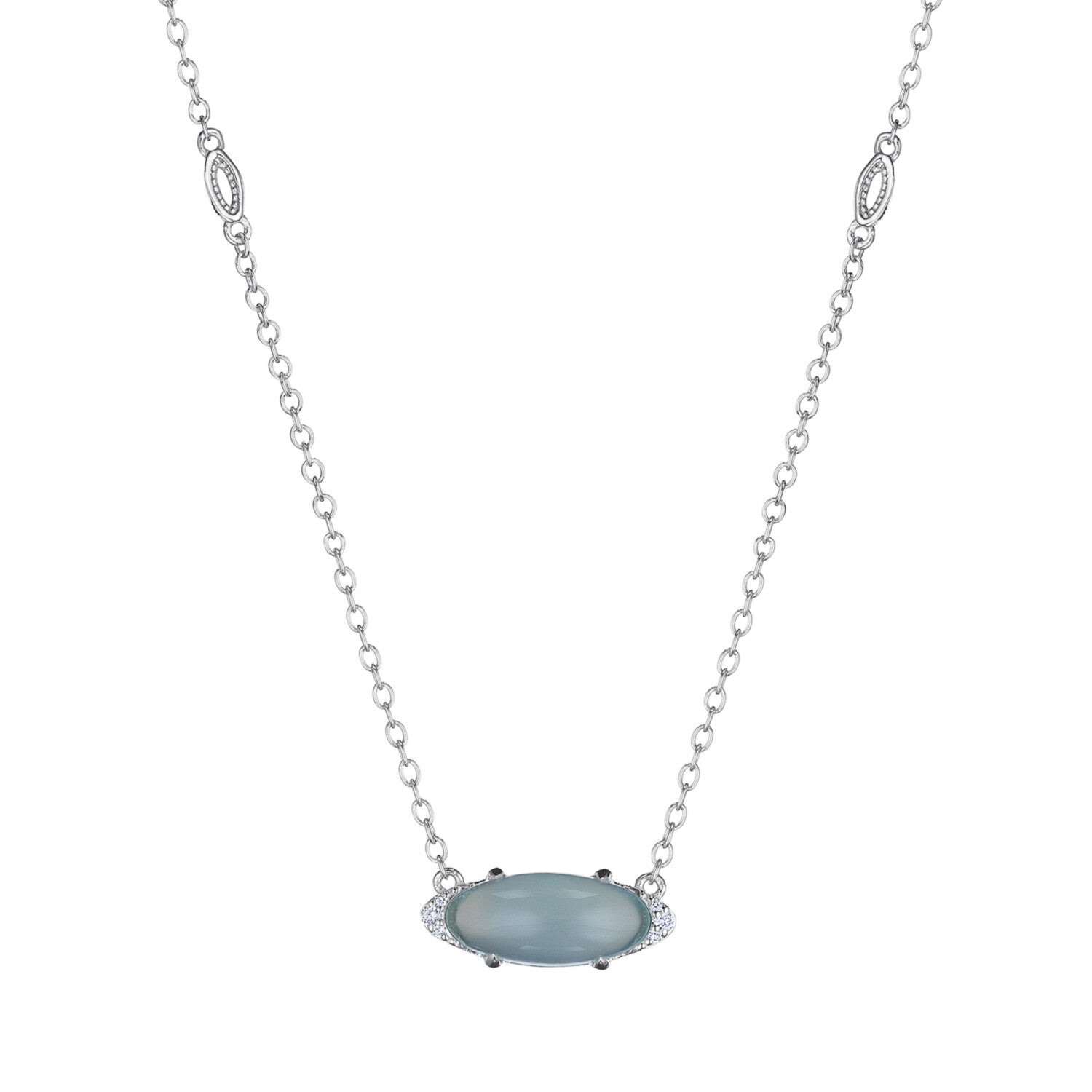 Tacori Solitaire Oval Gem Necklace with Green Chalcedony