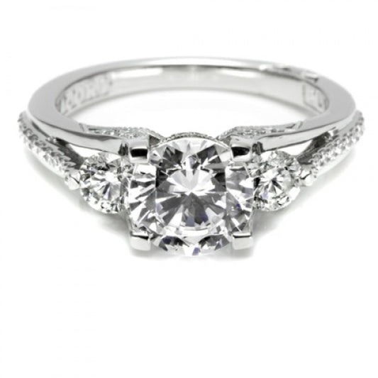 Tacori 18K White Gold Semi Mount Engagement Ring